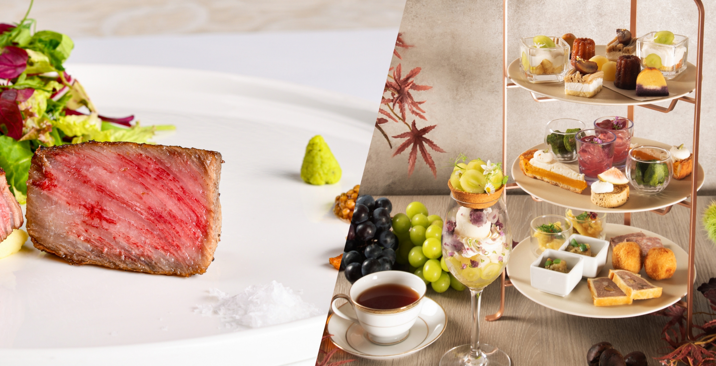 グリルとワインの写真